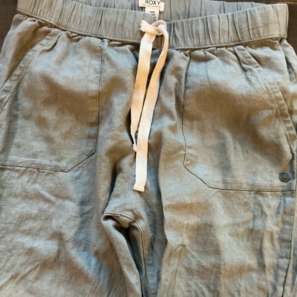 Roxy Women’s Olive Green Jogger Pants Drawstring Casual Size S - Picture 3 of 4